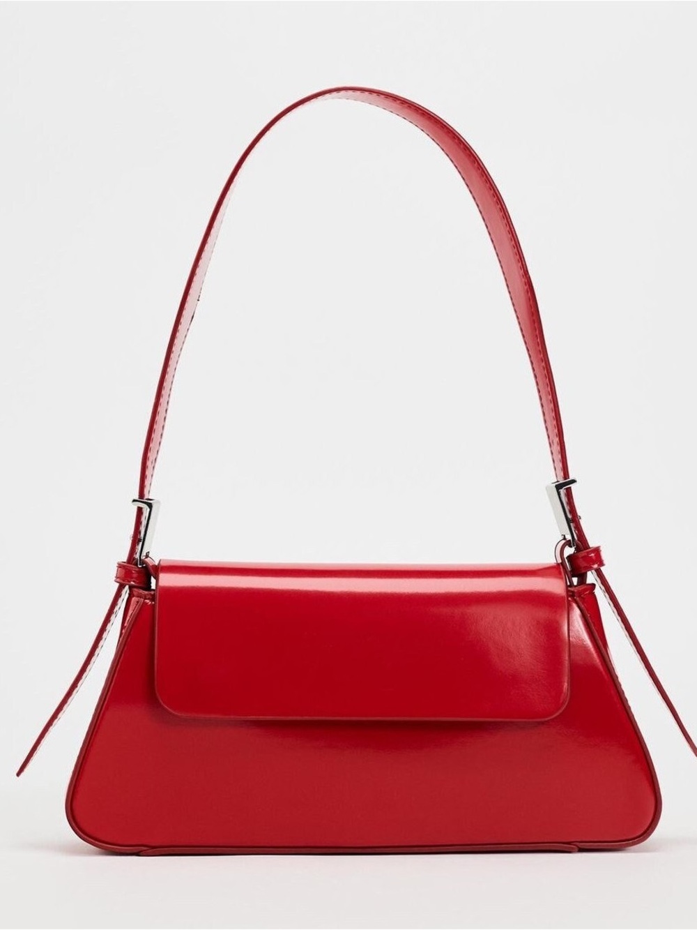 Zara Red Leather Shoulder Bag